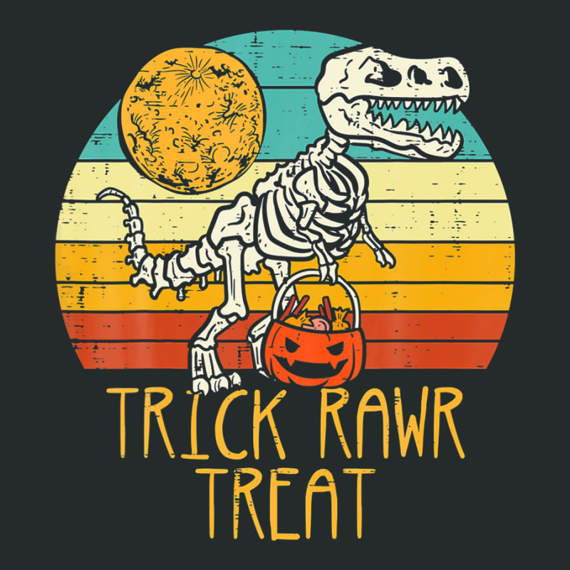 Trick Rawr Treat Skeleton Dino Trex Toddler Boys Halloween Women's Triblend Scoop T-shirt by gagajaexterq | Artistshot