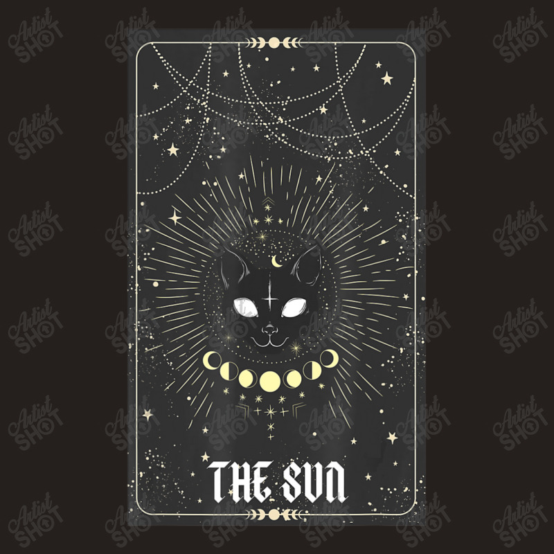 Tarot Card Crescent Sun And Cat Tank Top | Artistshot