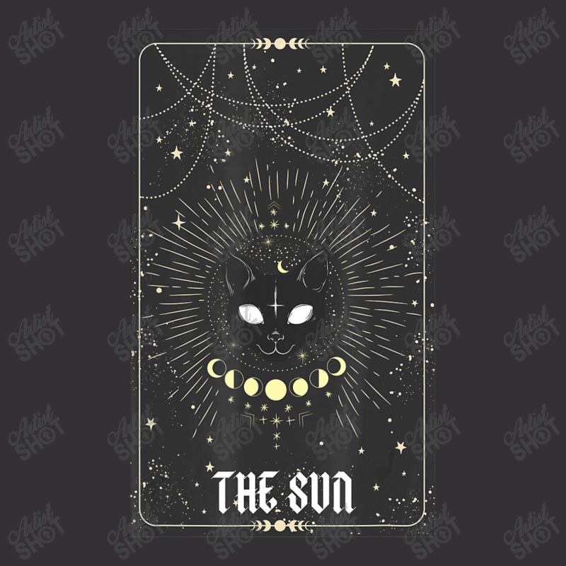 Tarot Card Crescent Sun And Cat Vintage Hoodie | Artistshot