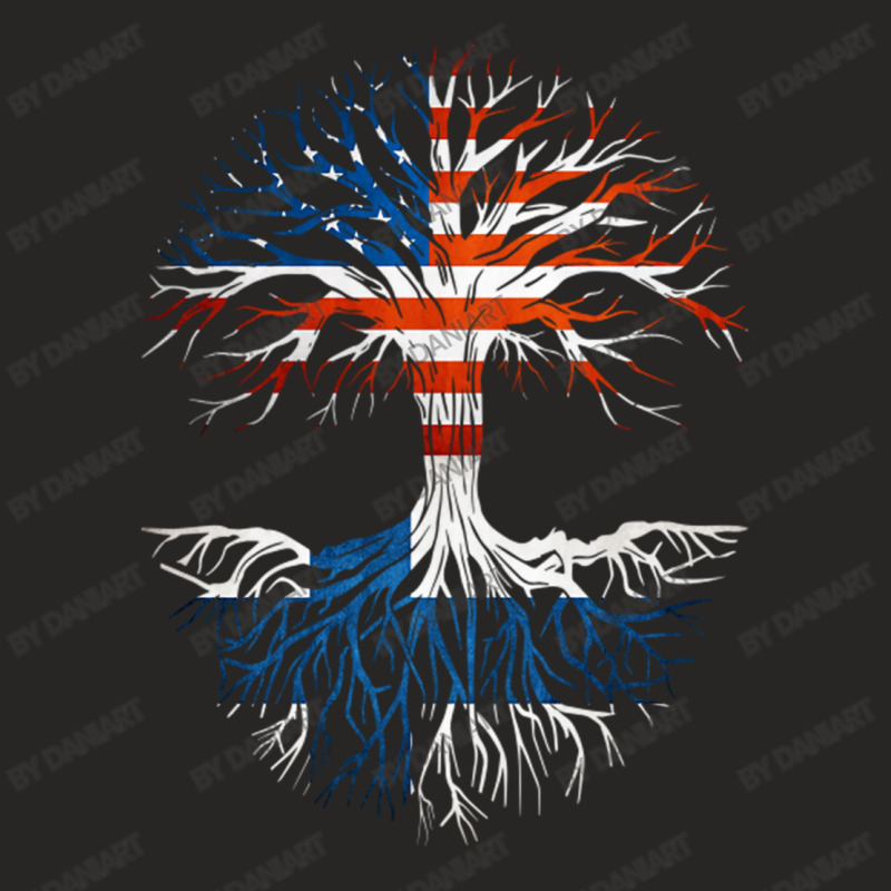 American Grown Finnish Roots Finland Flag Usa Flag Ladies Fitted T-Shirt by DaniArt | Artistshot