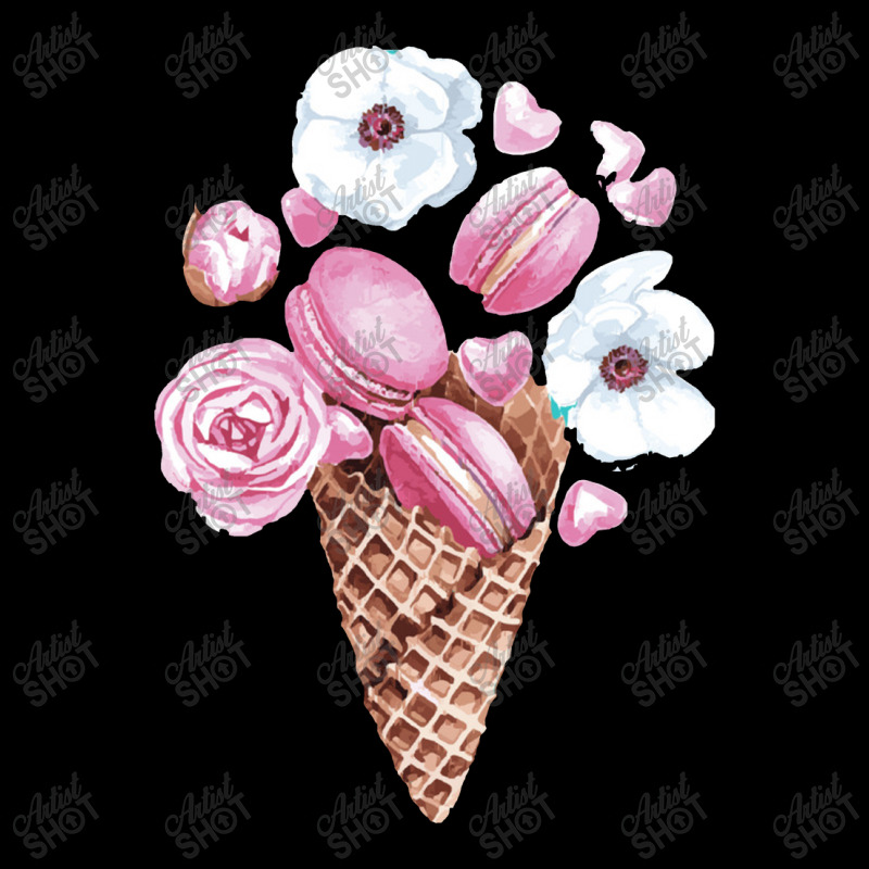 Pink Floral Macaron Ice Cream Cone,pink Floral Macaron Cone Youth Zipper Hoodie by dafarary | Artistshot