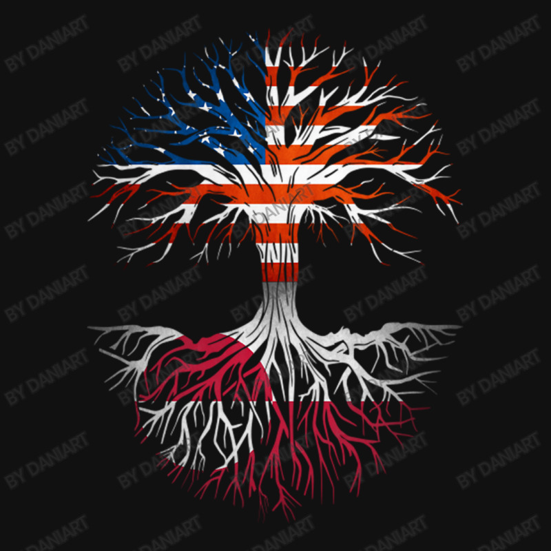 American Grown Greenlandic Roots Tree Greenland Flag Usa Flag Graphic T-shirt | Artistshot