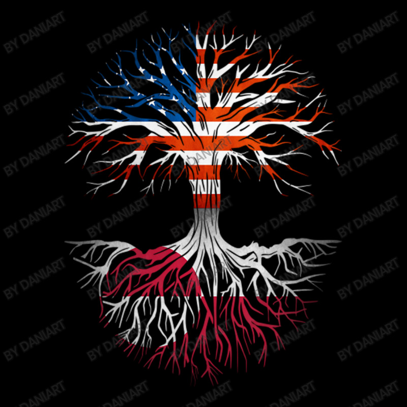 American Grown Greenlandic Roots Tree Greenland Flag Usa Flag Pocket T-shirt | Artistshot