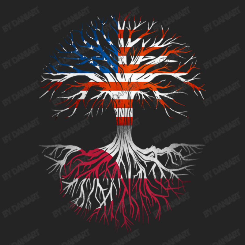 American Grown Greenlandic Roots Tree Greenland Flag Usa Flag 3/4 Sleeve Shirt | Artistshot