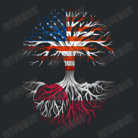 American Grown Greenlandic Roots Tree Greenland Flag Usa Flag Crewneck Sweatshirt | Artistshot