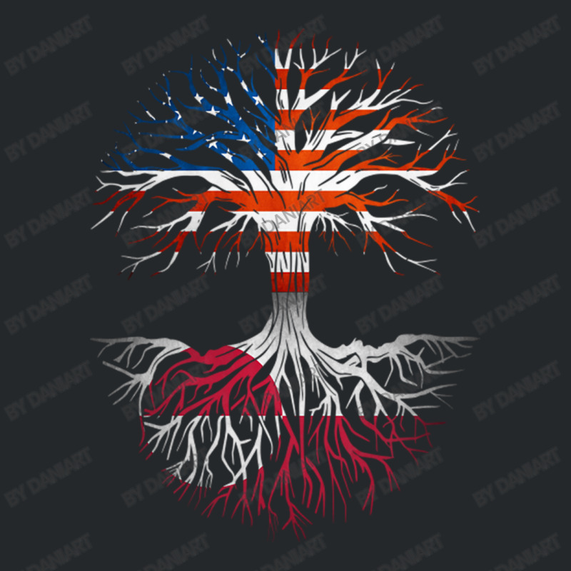 American Grown Greenlandic Roots Tree Greenland Flag Usa Flag Crewneck Sweatshirt | Artistshot