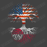 American Grown Greenlandic Roots Tree Greenland Flag Usa Flag Vintage T-shirt | Artistshot