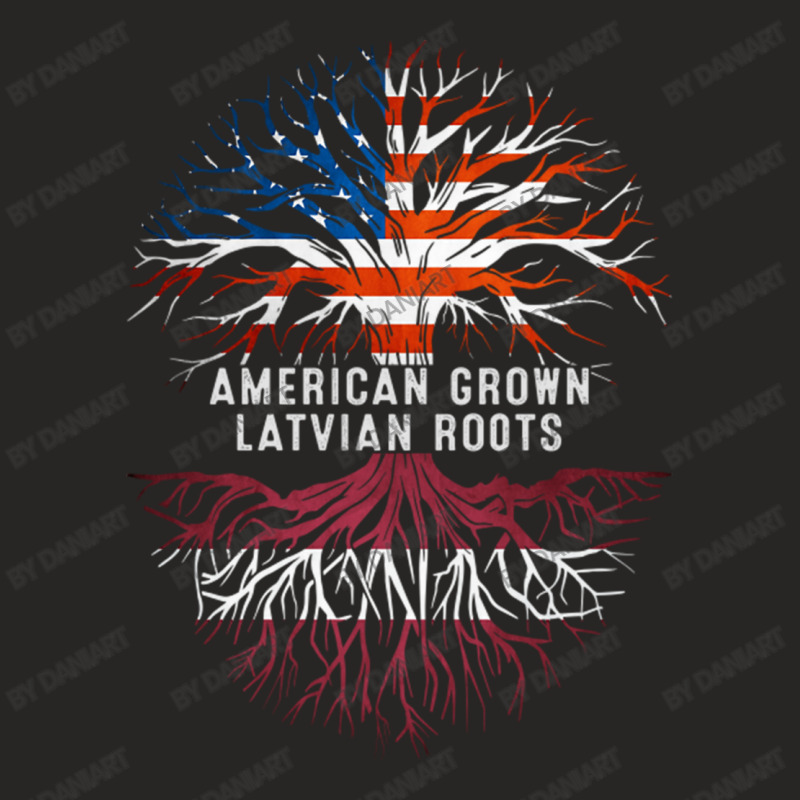 American Grown Latvian Roots Latvia Flag Usa Ladies Fitted T-Shirt by DaniArt | Artistshot