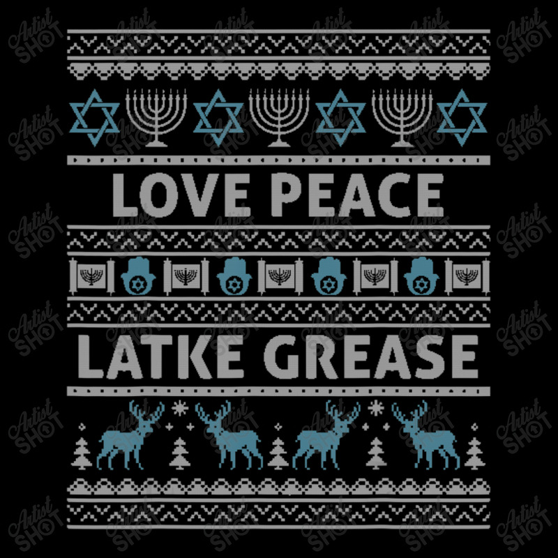 Ugly Hanukkah Sweater Love Peace Latke Grease Chanukkah Adjustable Cap | Artistshot