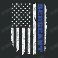 Police Sergeant Thin Blue Line American Flag Usa Women's Triblend Scoop T-shirt | Artistshot