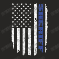 Police Sheriff Thin Blue Line American Flag Usa Ladies Fitted T-shirt | Artistshot