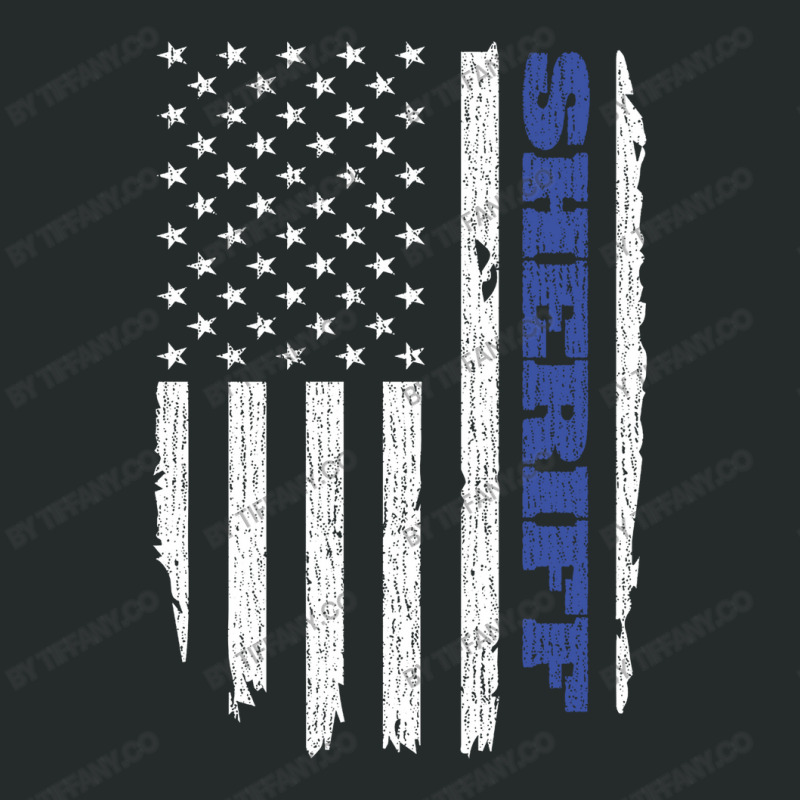 Police Sheriff Thin Blue Line American Flag Usa Women's Triblend Scoop T-shirt by tiffany.co | Artistshot