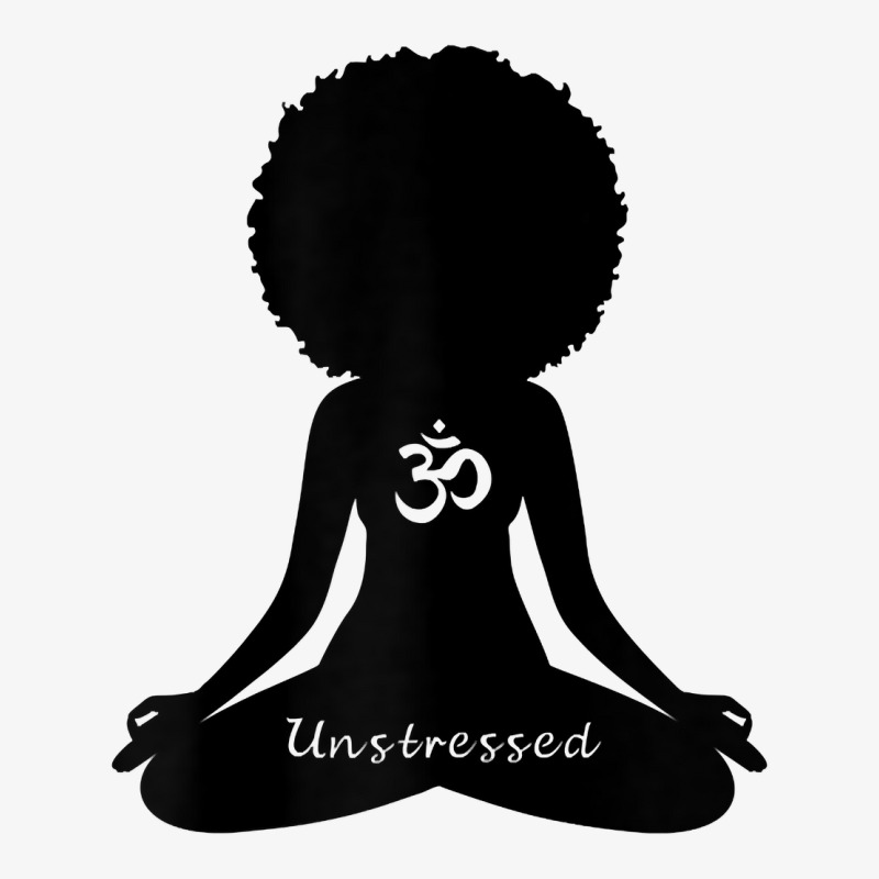 Womens Unstressed Afro Goddess Curly Hair Self Care Om Yoga T Shirt Ladies Fitted T-Shirt by mal1o2poncio | Artistshot