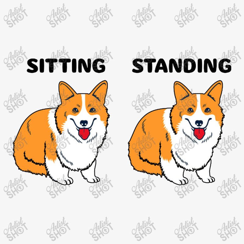 Corgi Sitting And Standing Ladies Fitted T-Shirt by Brownbubbles | Artistshot