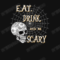 Eat Drink And Be Scary Skull And Cobweb Halloween Baby Bibs | Artistshot