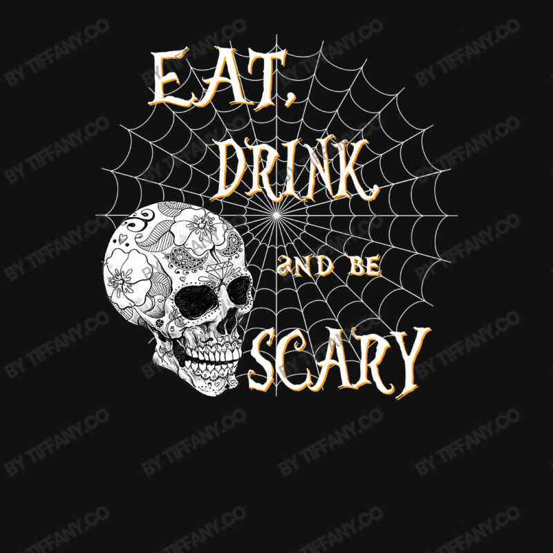 Eat Drink And Be Scary Skull And Cobweb Halloween Baby Bibs by tiffany.co | Artistshot