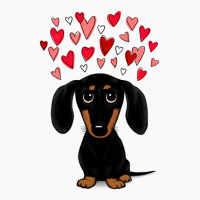 Black And Tan Dachshund With Valentine Hearts T-shirt | Artistshot