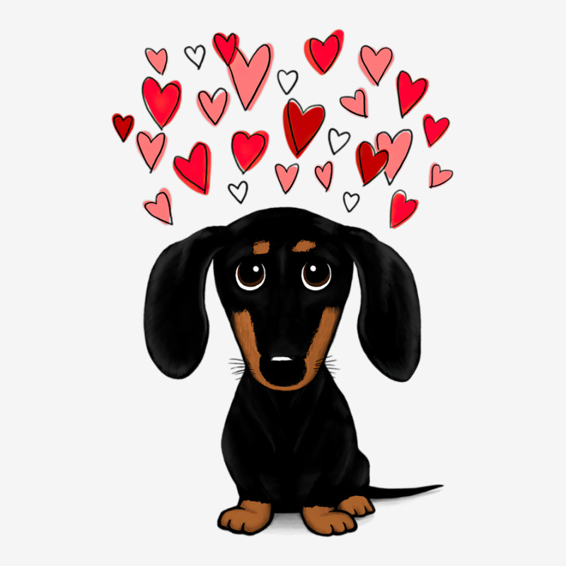 Black And Tan Dachshund With Valentine Hearts Graphic T-shirt | Artistshot