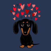 Black And Tan Dachshund With Valentine Hearts Men Denim Jacket | Artistshot