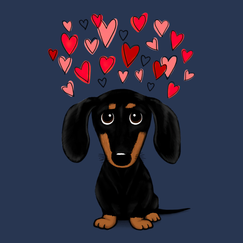 Black And Tan Dachshund With Valentine Hearts Men Denim Jacket | Artistshot