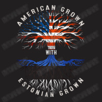 American Grown With Estonian Roots Estonia Flag Usa Flag T-shirt | Artistshot