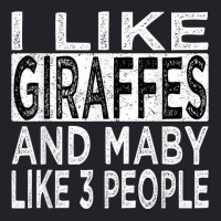 I Like Giraffes And Maybe 3 People Funny Retro Giraffe Lover T Shirt Unisex Sherpa-lined Denim Jacket | Artistshot