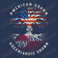 American Grown With Greenlandic Roots Tree Greenland Flag Usa Flag Men Denim Jacket | Artistshot