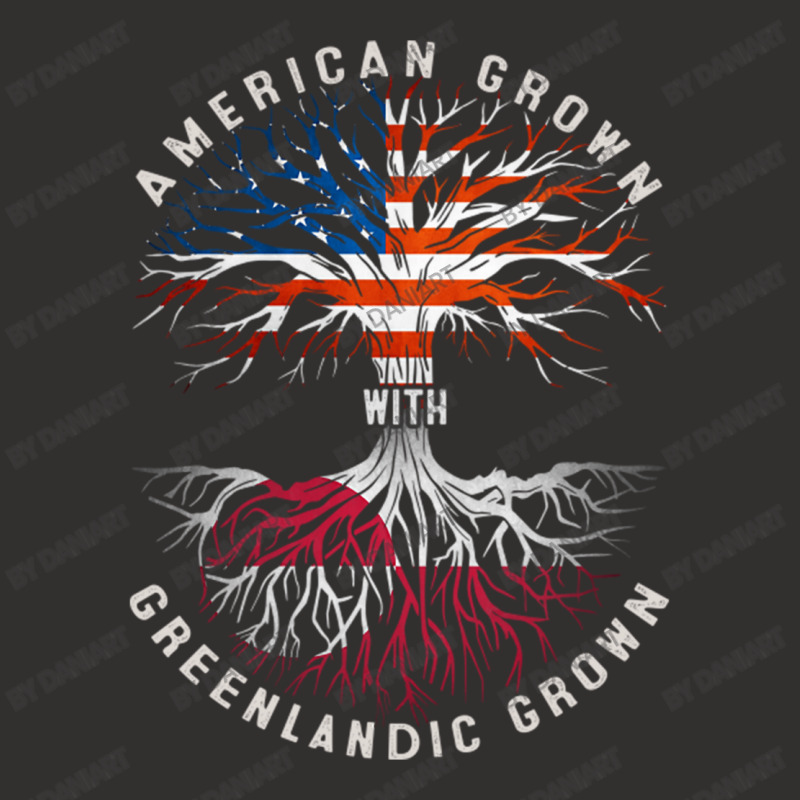 American Grown With Greenlandic Roots Tree Greenland Flag Usa Flag Champion Hoodie | Artistshot