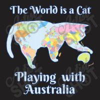 World Is A Cat Playing Map T-shirt | Artistshot