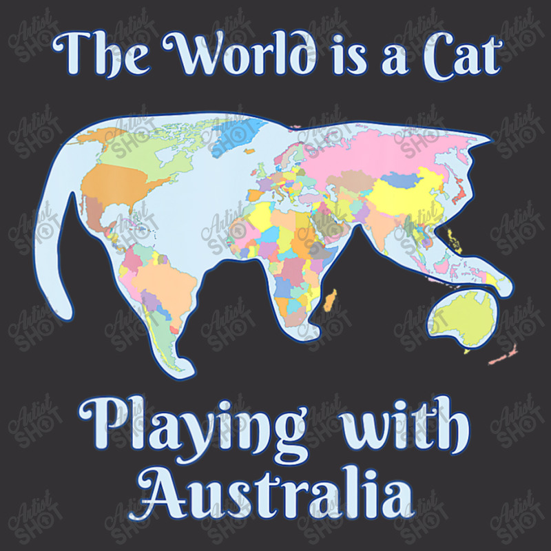 World Is A Cat Playing Map Vintage Short | Artistshot