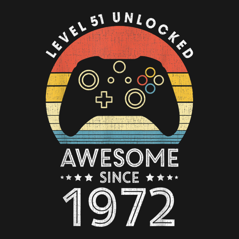 Level 51 Unlocked Awesome Since 1972 Videogame 51st Birthday T Shirt Flannel Shirt | Artistshot