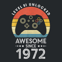 Level 51 Unlocked Awesome Since 1972 Videogame 51st Birthday T Shirt Crewneck Sweatshirt | Artistshot