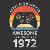 Level 51 Unlocked Awesome Since 1972 Videogame 51st Birthday T Shirt Vintage Hoodie And Short Set | Artistshot