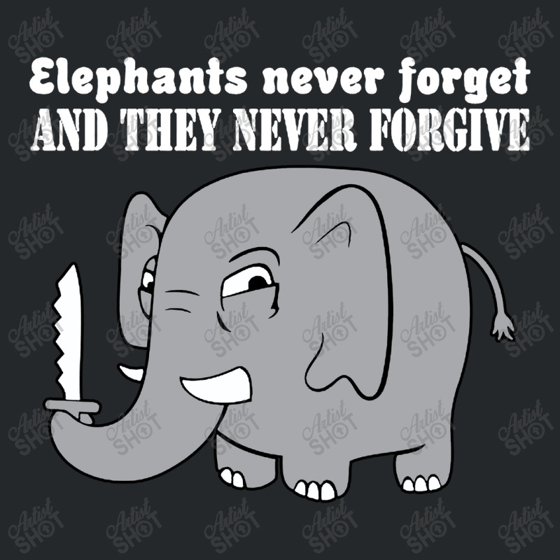 Elephants Never Forgive Crewneck Sweatshirt by Brownbubbles | Artistshot