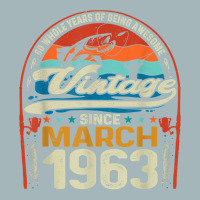 March 1963 Vintage 60th Birthday 60 Year Old Fishing Lovers T Shirt Unisex Sherpa-lined Denim Jacket | Artistshot