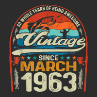 March 1963 Vintage 60th Birthday 60 Year Old Fishing Lovers T Shirt Exclusive T-shirt | Artistshot