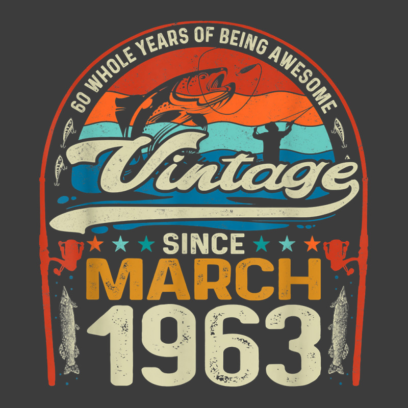 March 1963 Vintage 60th Birthday 60 Year Old Fishing Lovers T Shirt Men's Polo Shirt | Artistshot