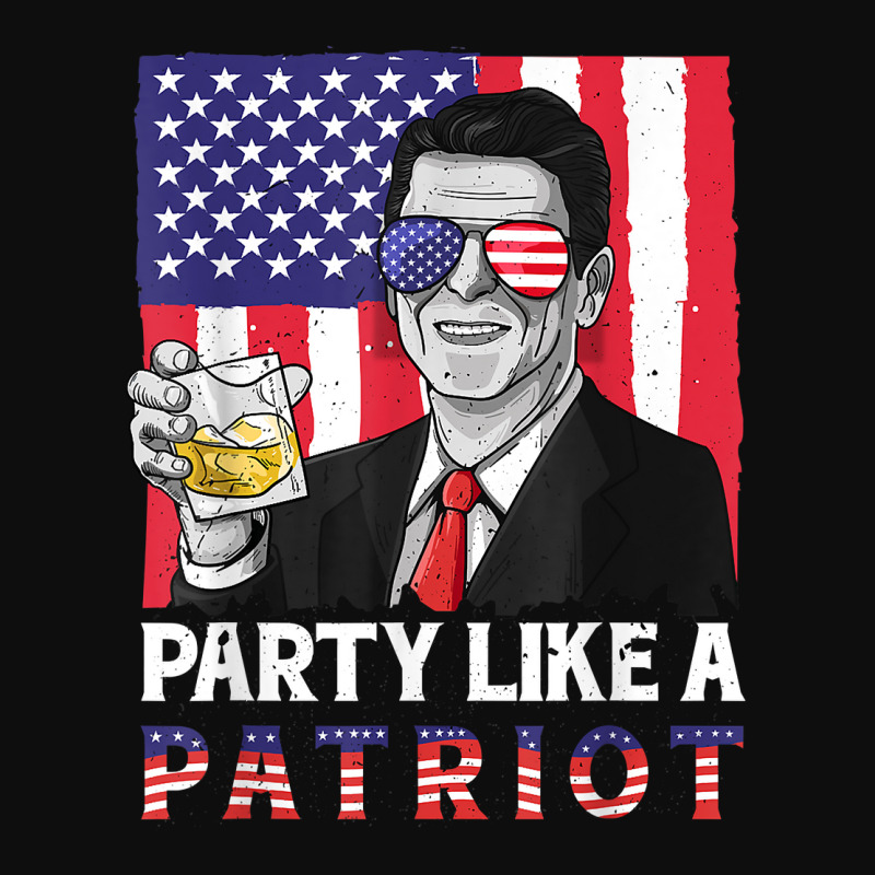 Party Like A Patriot Reagan Ronald 4th Of July American Flag T Shirt Crop Top by adam.troare | Artistshot