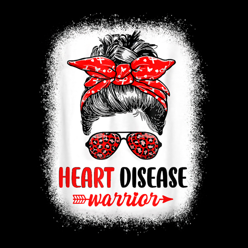 Womens Heart Disease Warrior Messy Bun Leopard Heart Disease T Shirt Graphic T-shirt | Artistshot