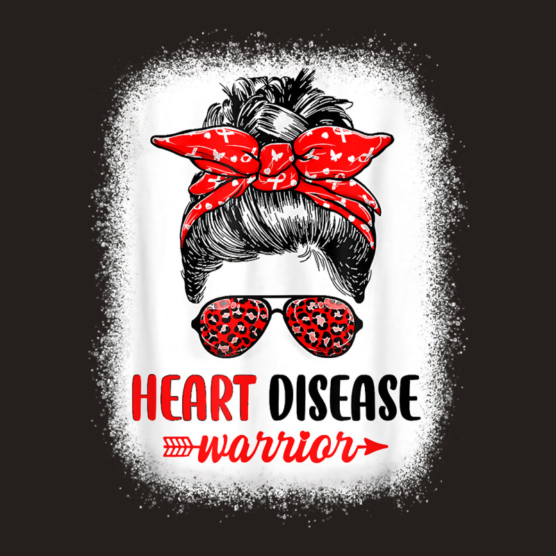 Womens Heart Disease Warrior Messy Bun Leopard Heart Disease T Shirt Tank Top | Artistshot