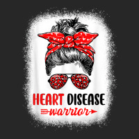 Womens Heart Disease Warrior Messy Bun Leopard Heart Disease T Shirt Men's T-shirt Pajama Set | Artistshot