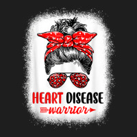 Womens Heart Disease Warrior Messy Bun Leopard Heart Disease T Shirt Classic T-shirt | Artistshot