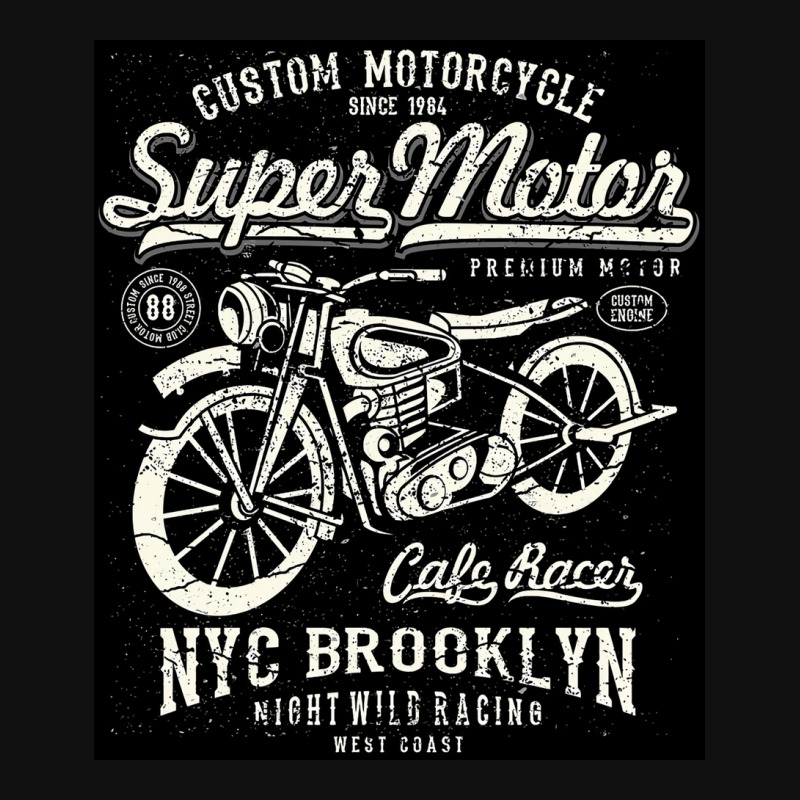 Super Motor Custom Motorcycle Nyc Motorcycle License Plate | Artistshot