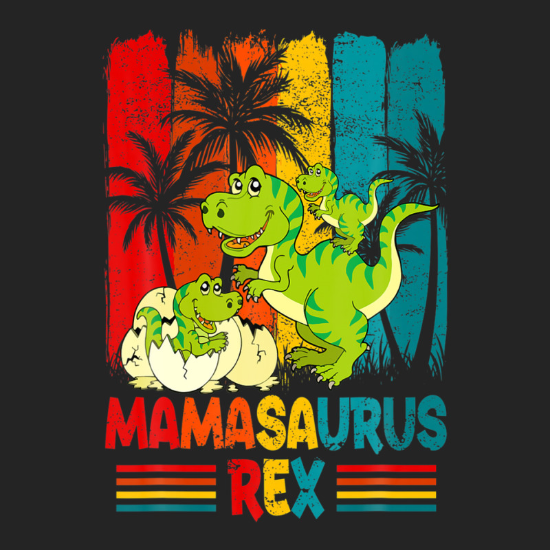 T-rex Dinosaur Mamasaurus Pajama Dino Twin Mom 3/4 Sleeve Shirt | Artistshot