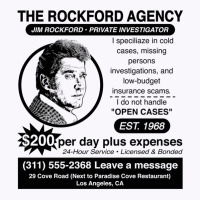 Jim Rockford Newspaper Ad Tank Top | Artistshot