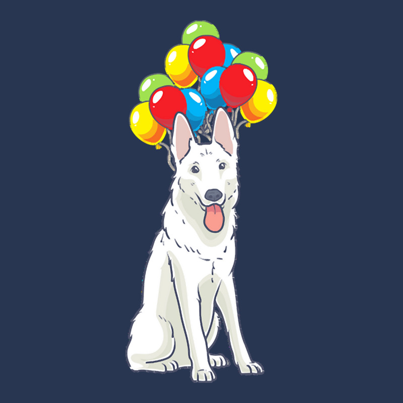 White Shepherd T  Shirt White Swiss Shepherd With Ballons Gift T  Shir Men Denim Jacket | Artistshot