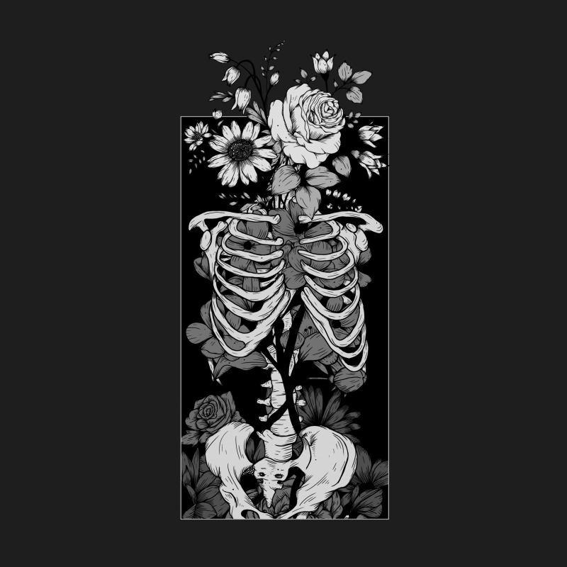 Gothic Flower And Bones Classic T-shirt by JessAdamsCreates | Artistshot