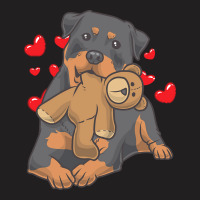 Rottweiler Baby T  Shirt Rottweiler Dog With Stuffed Animal And Hearts T-shirt | Artistshot