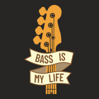 Bass Headstock T  Shirt Bass Is My Life Bass Guitar Headstock T  Shirt Ladies Fitted T-shirt | Artistshot