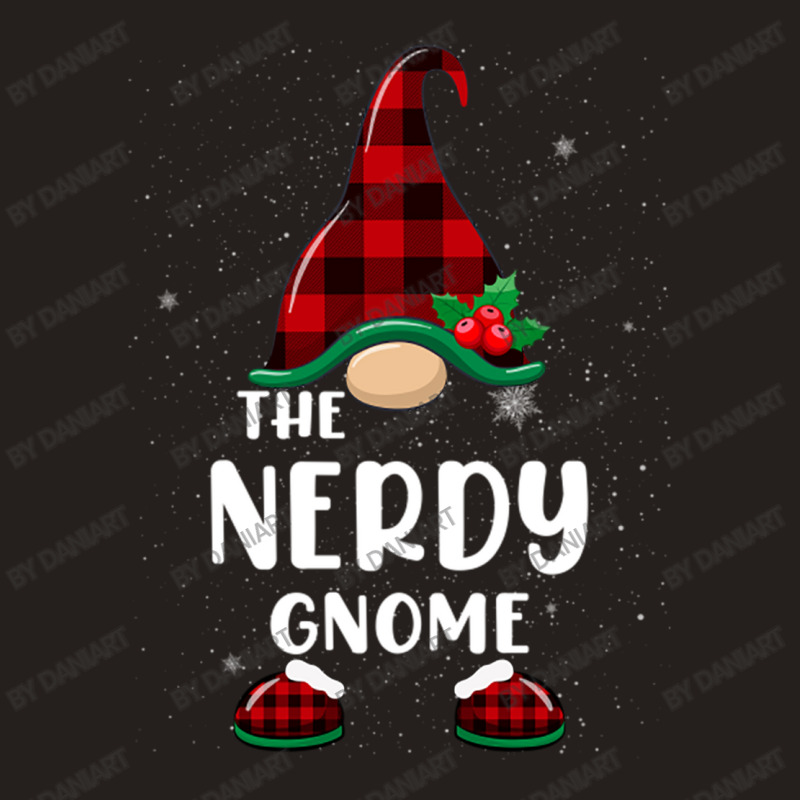 Nerdy Gnome Buffalo Plaid Matching Family Christmas Pajama Tank Top | Artistshot